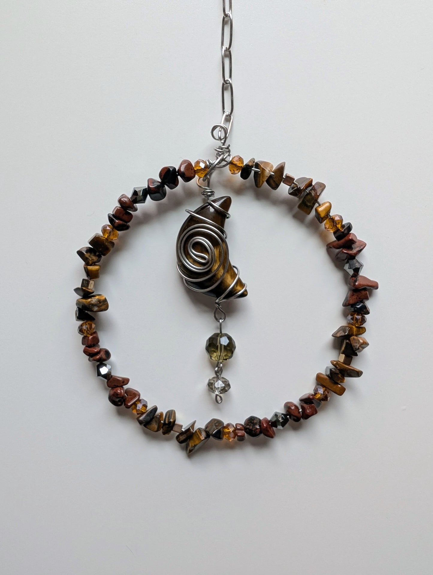 Tigers Eye Moon Suncatcher