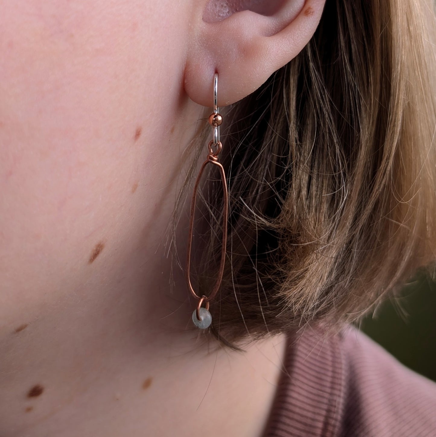 Oblong Copper Earrings