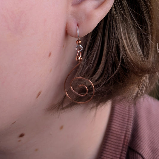 Spiral Copper Earrings