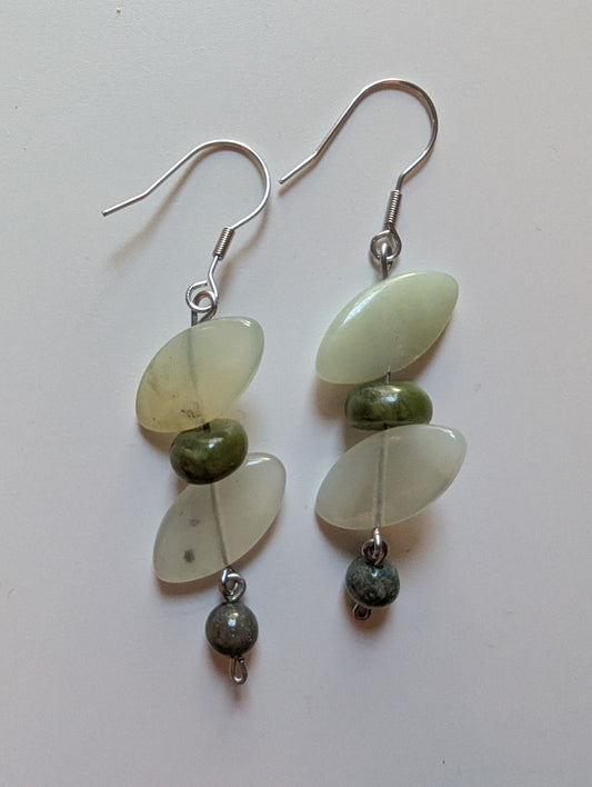 Green Petal Earrings