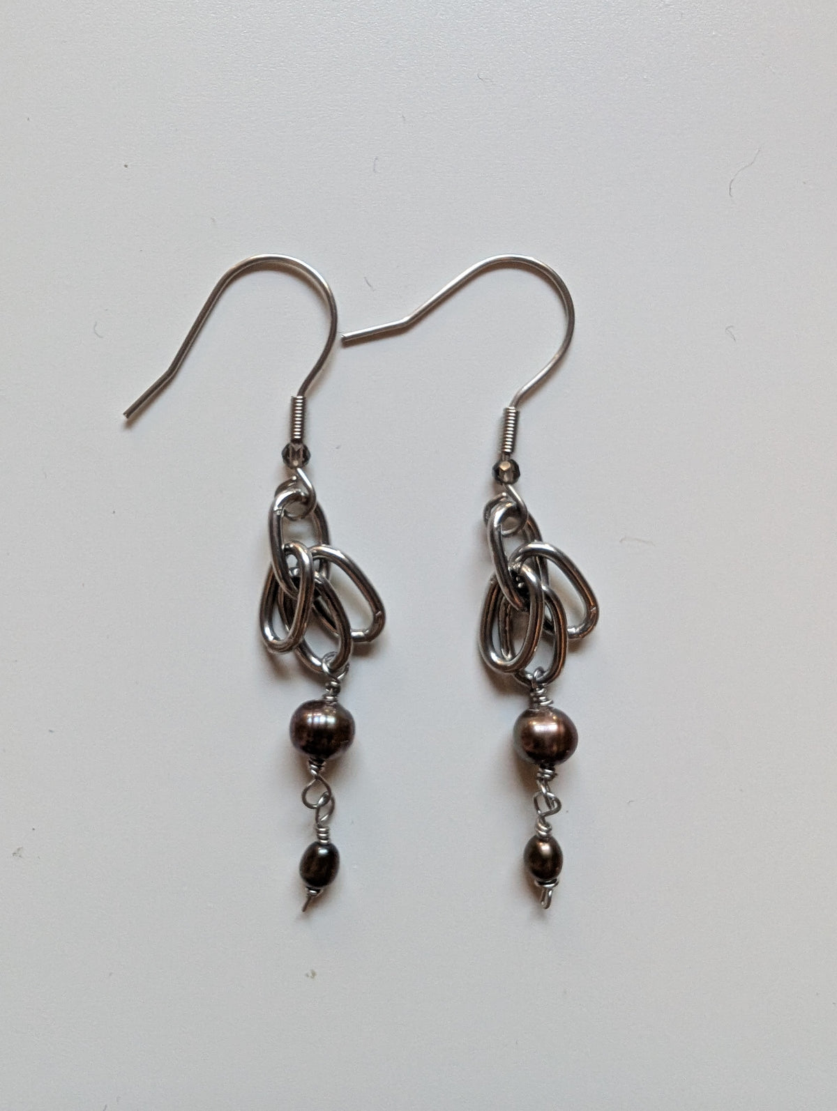Chain Skirt Pearl Earrings