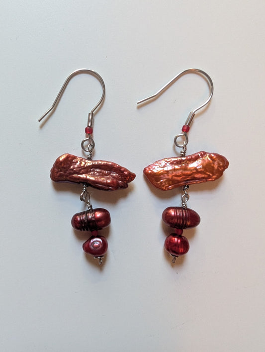 Crimson Pearl Earrings