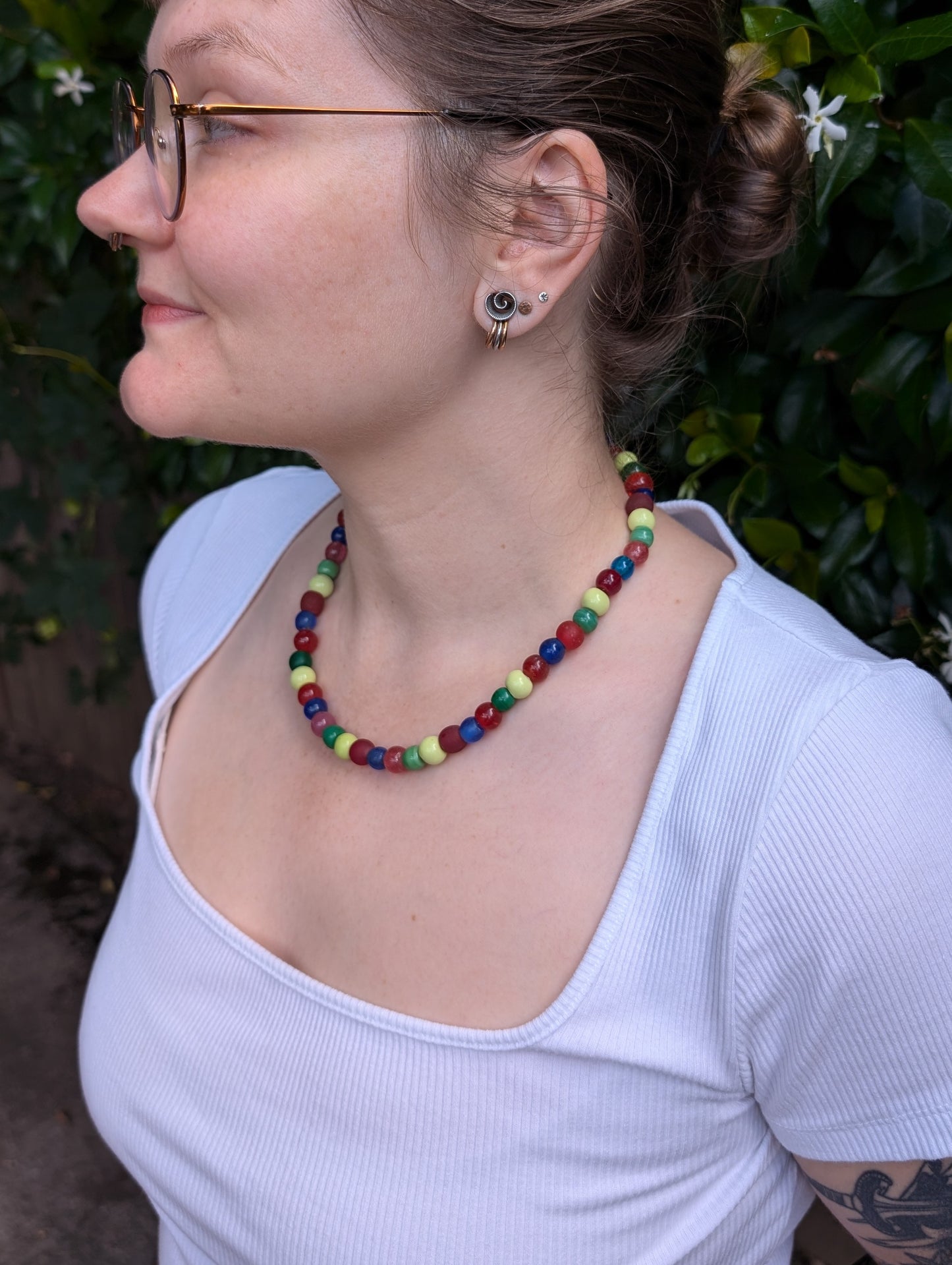 Carnival Vintage Glass Bead Necklace