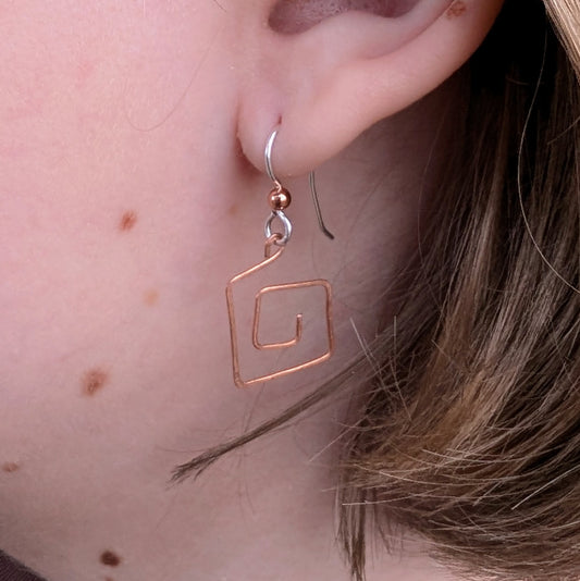 Maze Copper Earrings