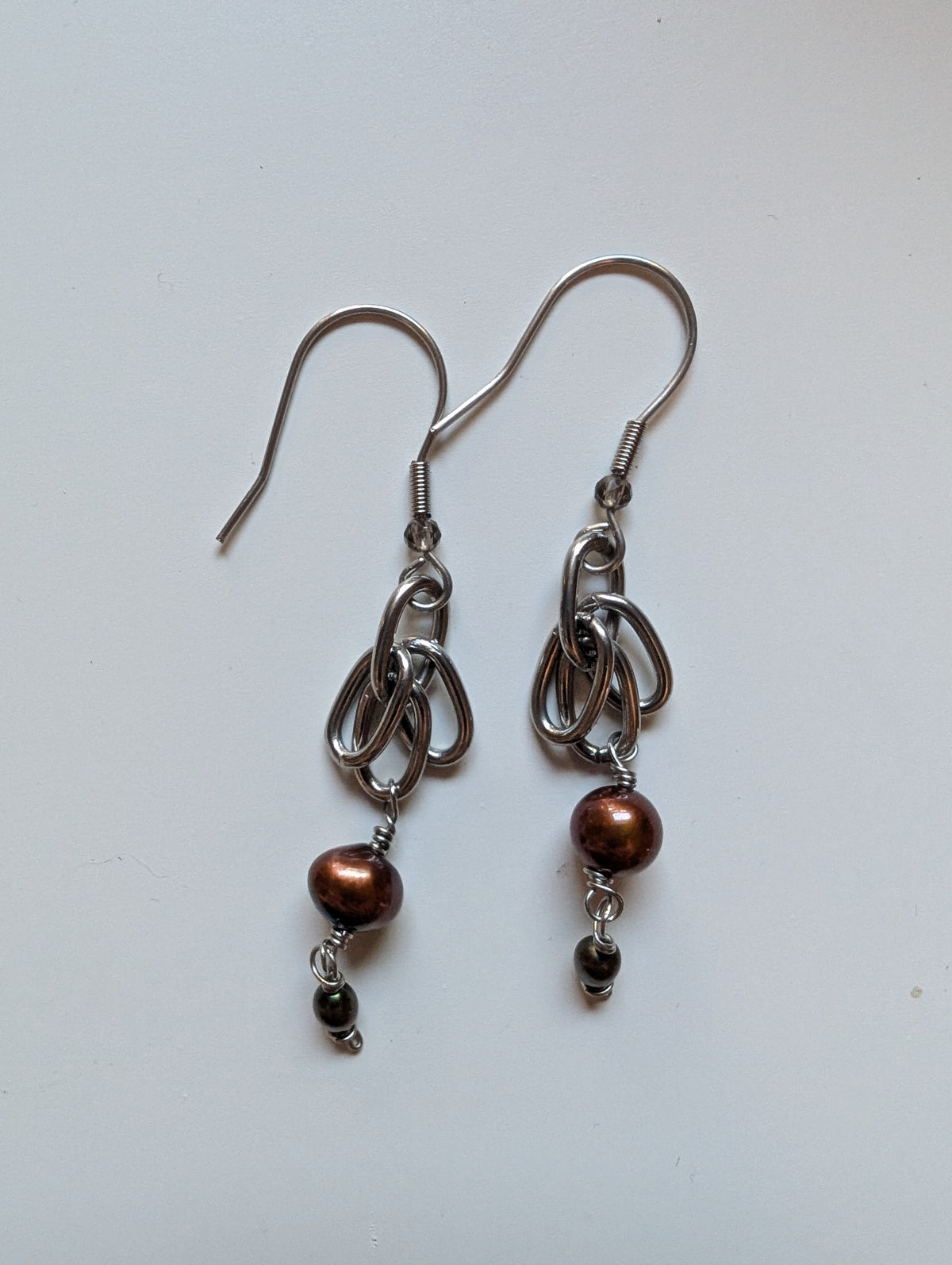 Chain Skirt Pearl Earrings